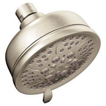 Moen Brushed Nickel Four-Function 4" Diameter Spray Head Eco-Performance Showerhead Showerhead 48401GRBN